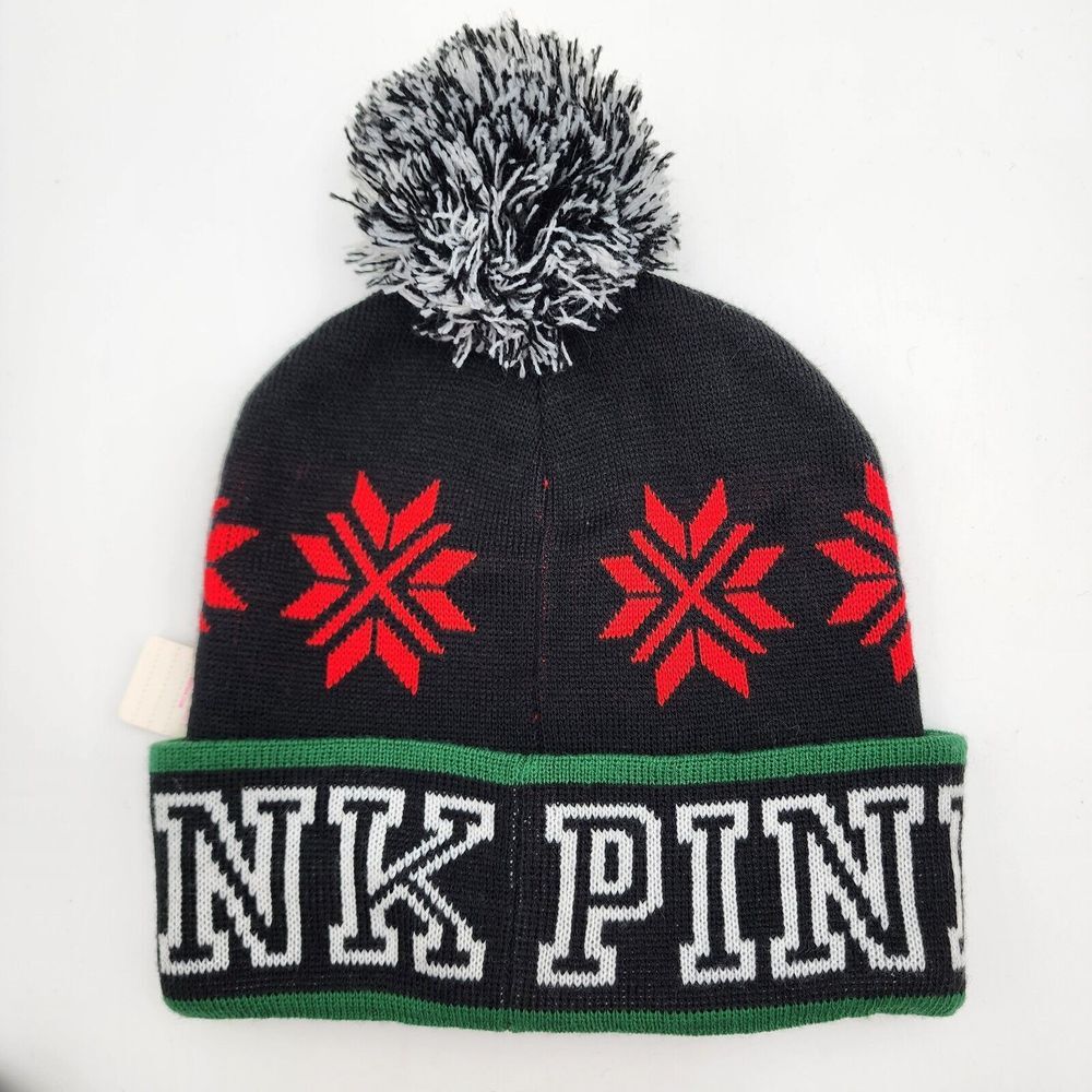 Victorias Secret PINK Knit Pom Beanie Hat One Size Winter Hat New
